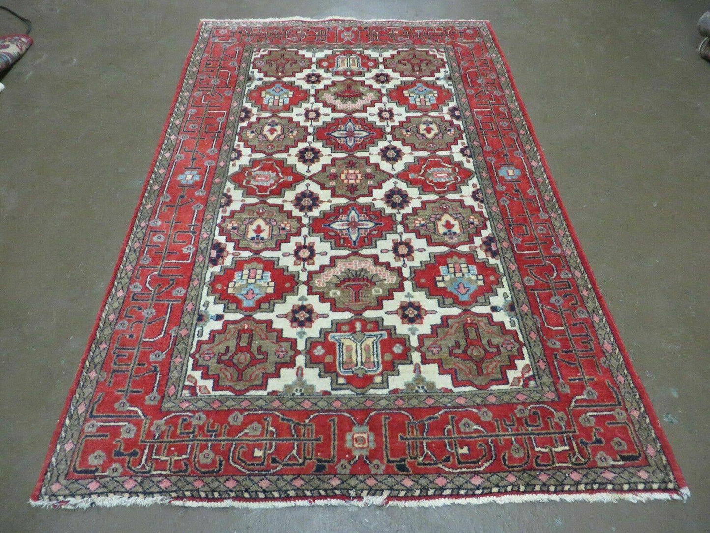 Antique Turkish Anatolian Wool Rug 4x6 Handwoven With Vegetable Dyes