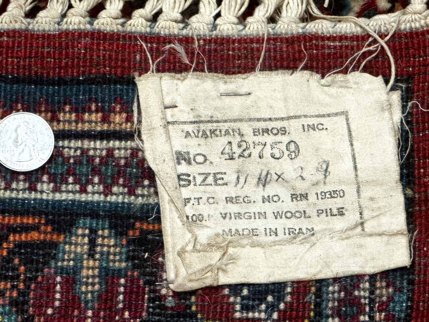 Persian Sarouk Runner Rug 3x12 Vintage Wool Red Floral Design