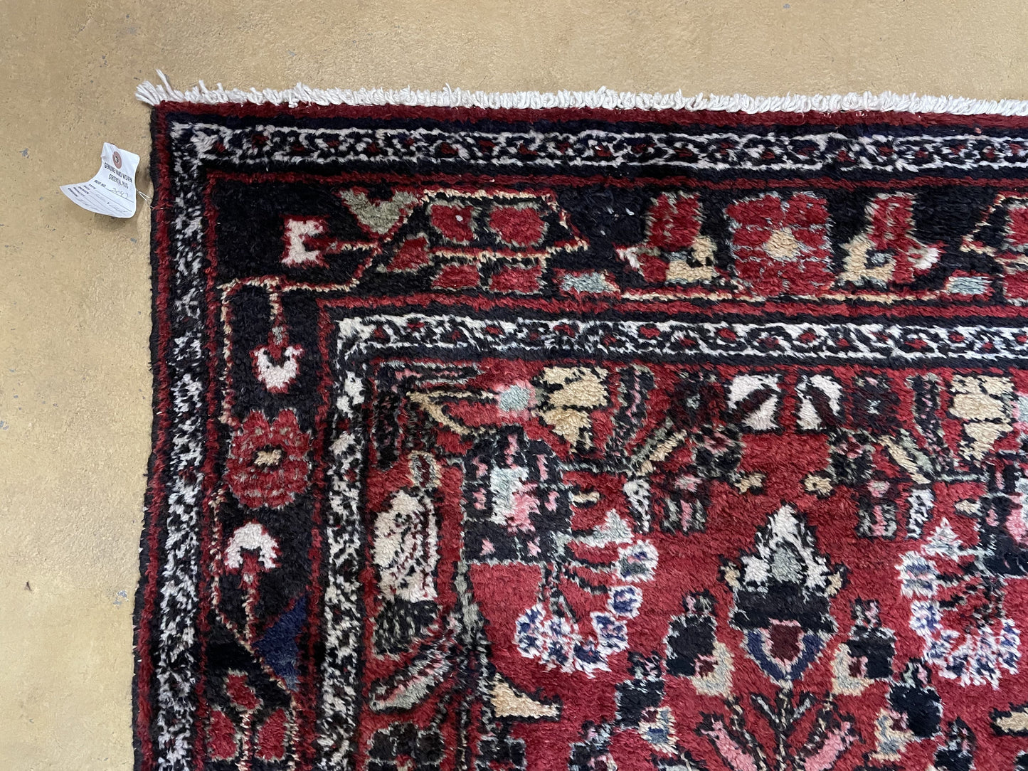 Antique Handmade Wool Rug Runner 3 Ft 4 In By 9 Ft Floral Organic Dyes Red