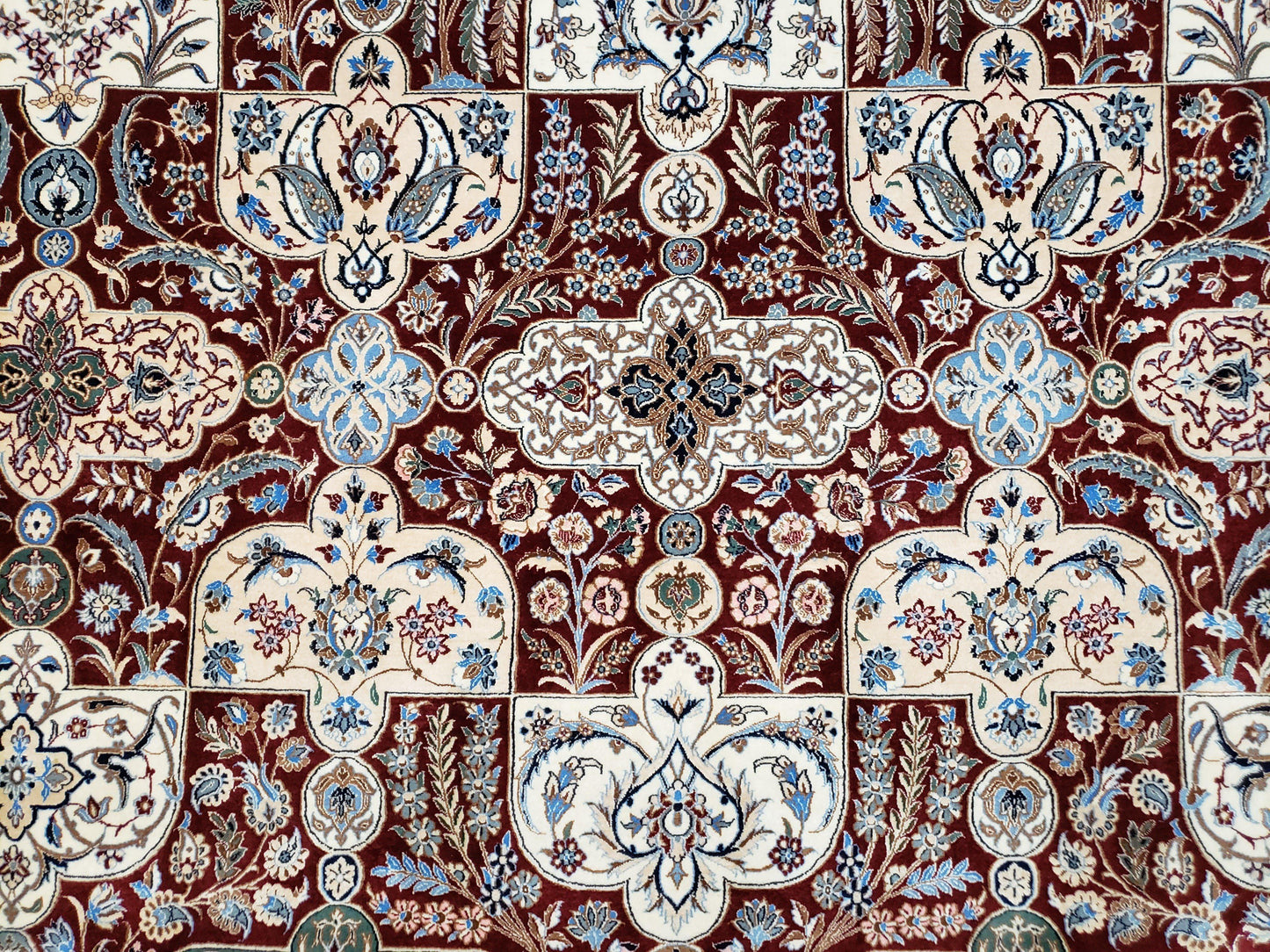 Persian Nain Rug Hand Knotted Silk Foundation Wool On Silk Signed Masterpiece 11x15