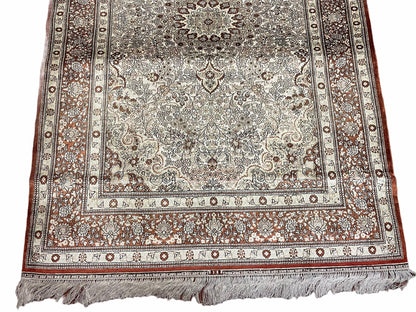 4x6 Vintage Handmade Chinese Oriental Silk Rug Hand Knotted 400 KPSI