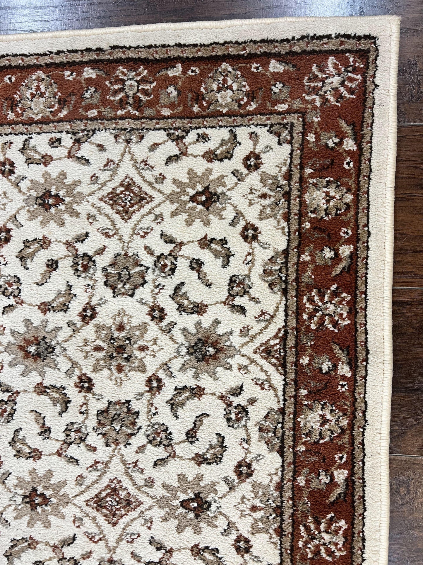 Runner Rug 2 X 7.6 Floral Allover Ivory And Rust Hallway Oriental Style