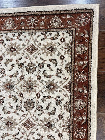 Runner Rug 2 X 7.6 Floral Allover Ivory And Rust Hallway Oriental Style