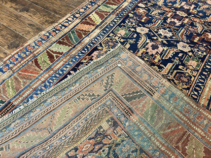 Caucasian Kalegy Rug 6x11 Hand Knotted Wool Runner Navy Blue Tribal Antique Carpet