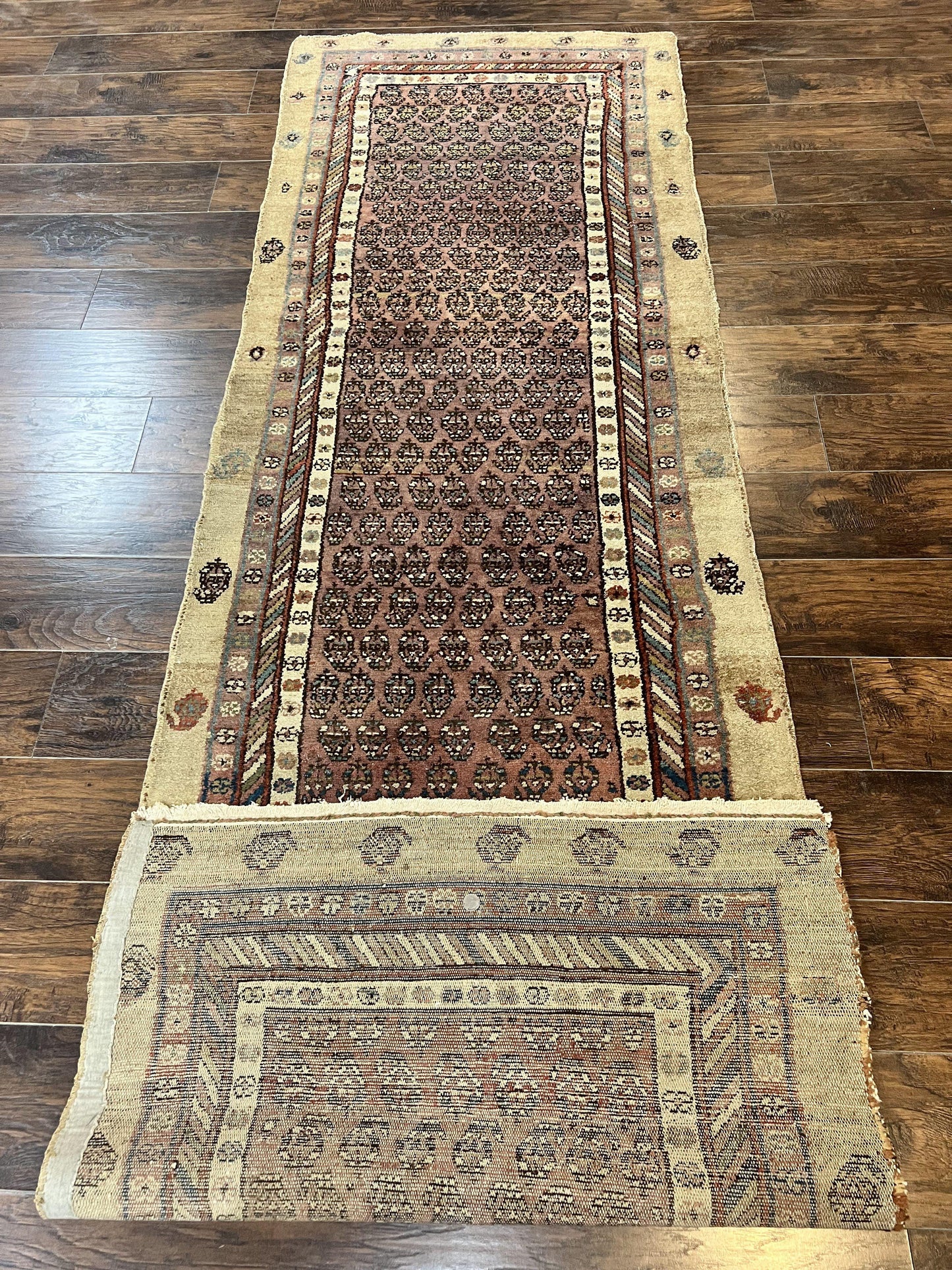 Antique Persian Sarab Runner Rug 3x11 Handmade Wool Camel Hair Hallway Carpet