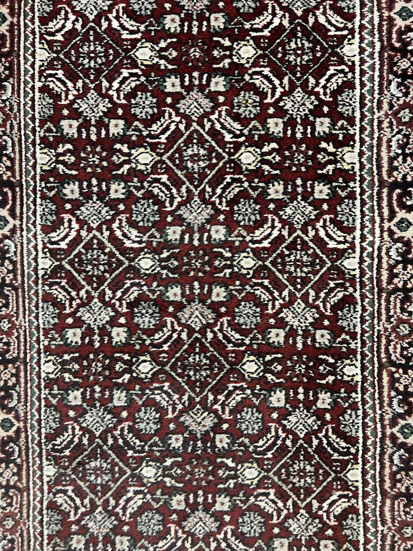 Indo Persian Runner Rug Two Point Seven By Eight Hand Knotted Wool Herati Pattern Oriental Hallway Rug