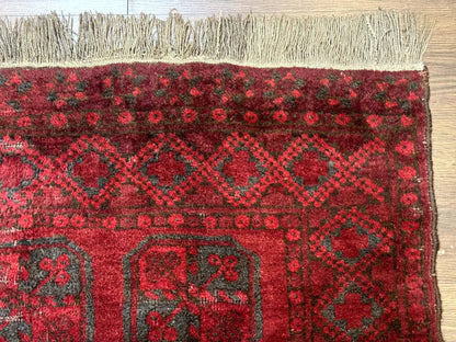 Afghan Bokhara Bashir Rug 3x6 Red