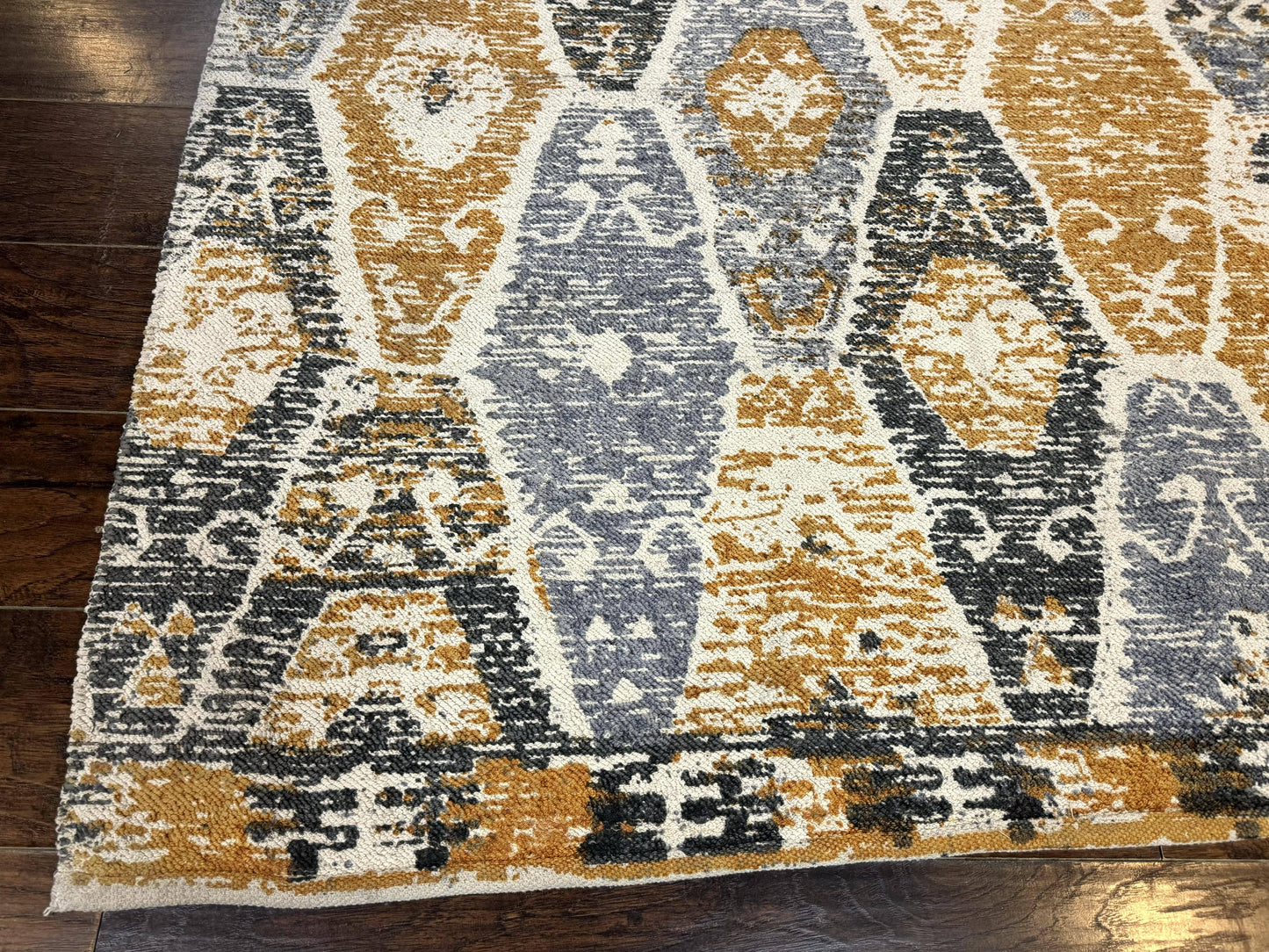 Handmade Indian Area Rug 8x10 Vintage Colorful Hemp Natural Material