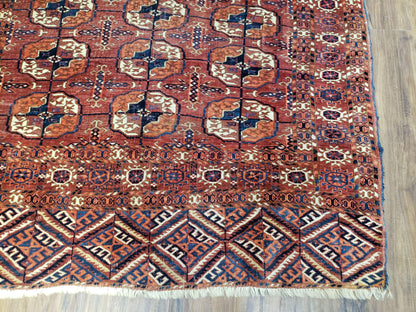 Yamud Rug Turkoman Hand Knotted Wool Area Rug Vintage Fine Weave
