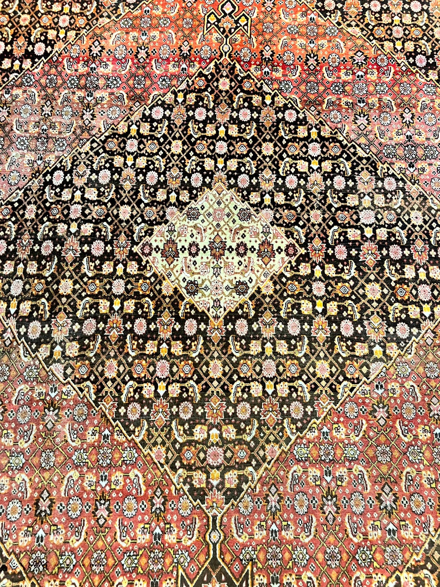 Rare Antique Persian Tabriz Rug 9x12 Handmade Wool Red Herati Pattern