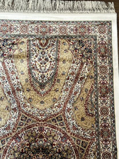 Turkish Silk Runner Rug 2.6 By 12 Hereke Mamluk Bamboo Silk Contemporary Power Loomed New