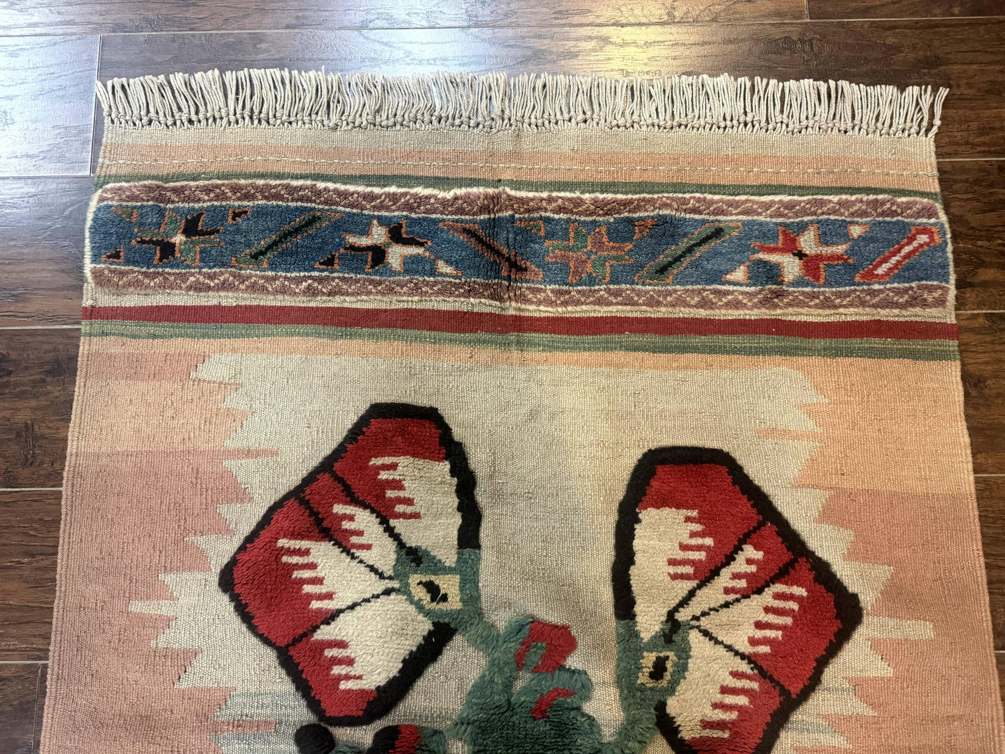 Turkish Kilim Rug 2.5 x 4.7 Flatweave Bohemian Wall Hanging Tapestry