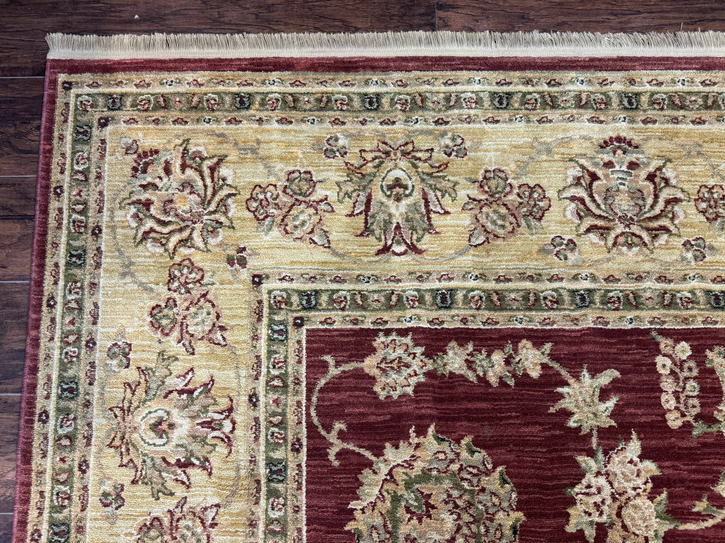 Traditional Wool Oriental Rug 9x13 Power Loomed Burgundy Carpet