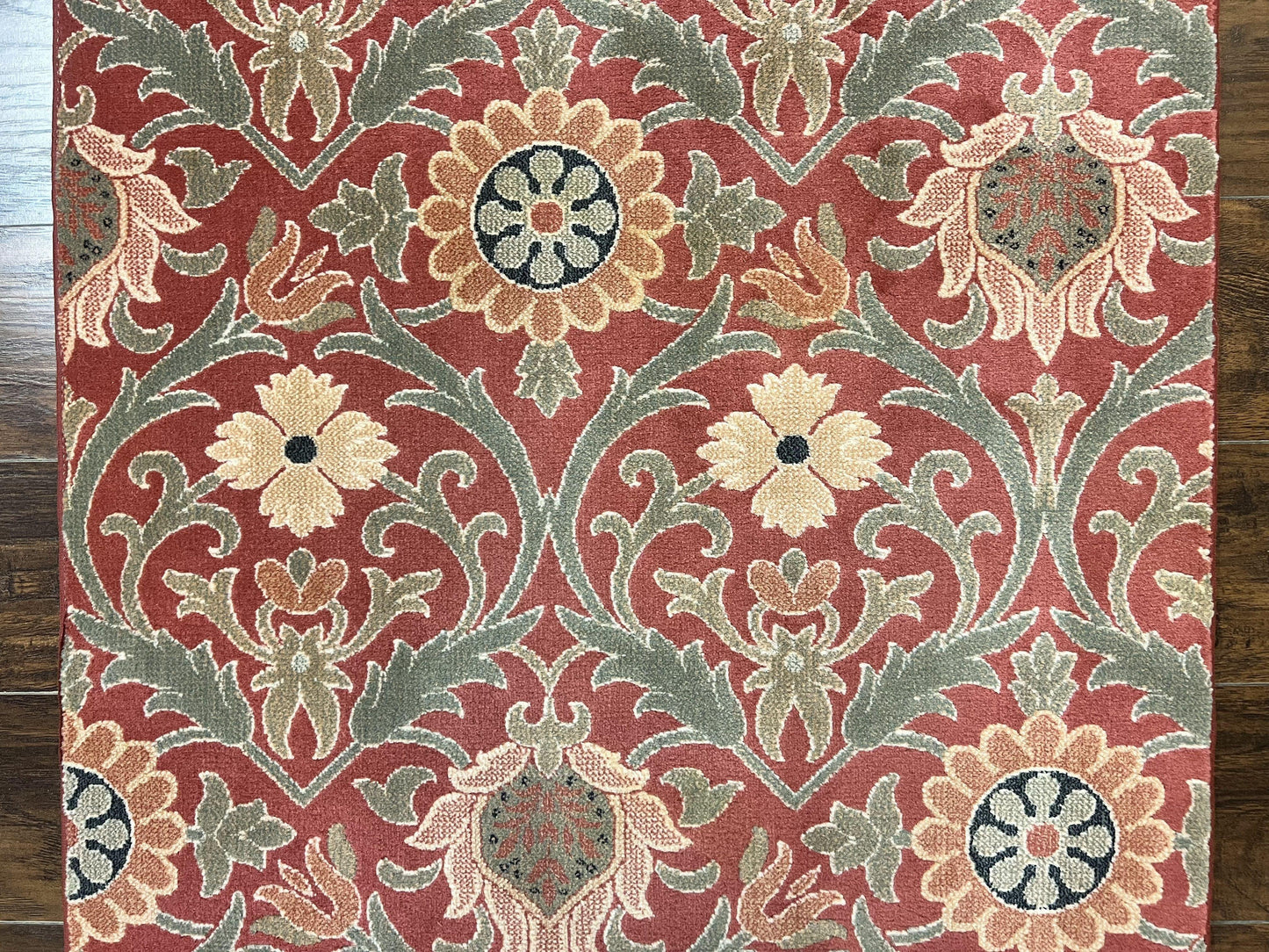 Runner Rug Floral Wool 3 x 14.7 Contemporary Power Loomed Hallway Rug