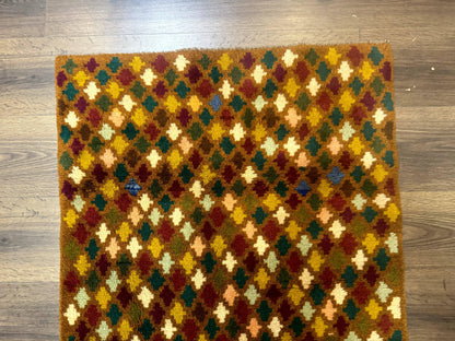 Balouch Rug 3x4 Afghan Handwoven Wool Vintage Multicolor Collection