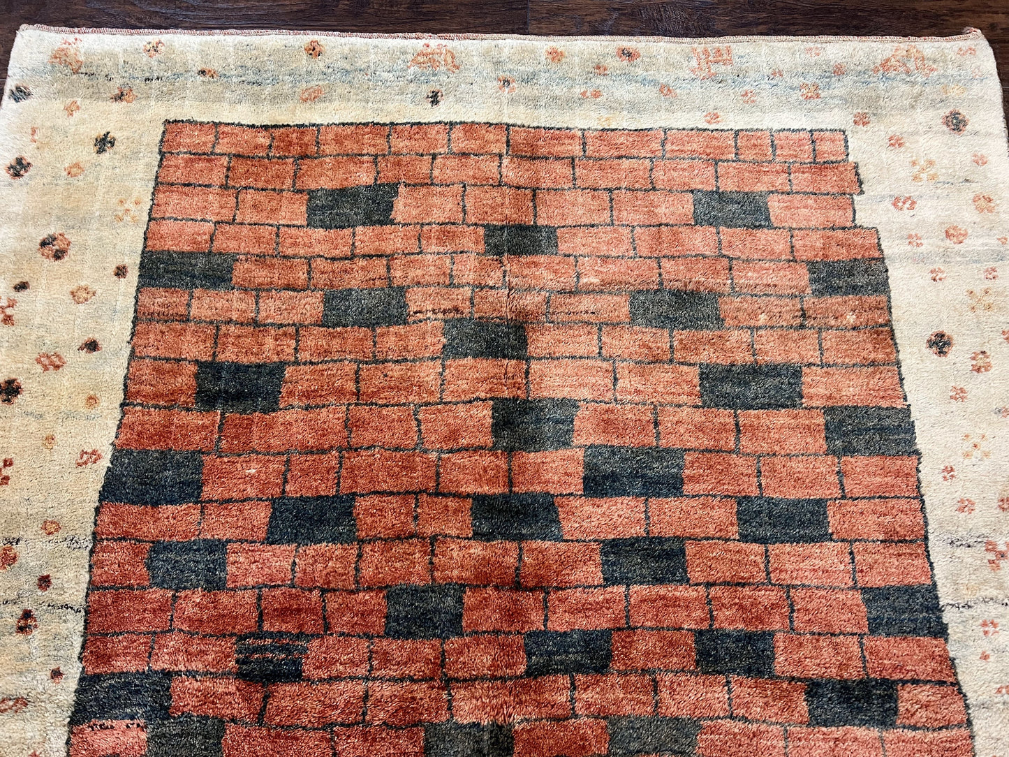 Persian Gabbeh Rug 6x8 Ft Handwoven Wool Tribal Area Rug For Home Decor