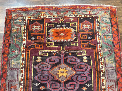 Persian Nahavand Tribal Rug 5x6 Handwoven Wool Geometric Vintage Carpet