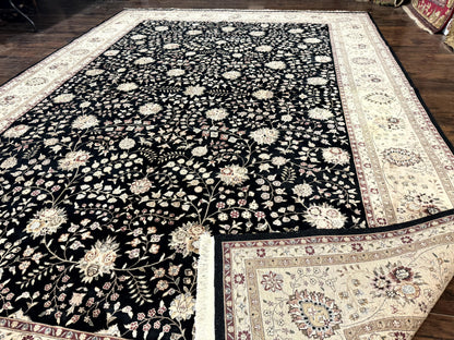 Pak Persian Rug 10x13 Vintage Hand Knotted Wool Silk Floral Area Rug