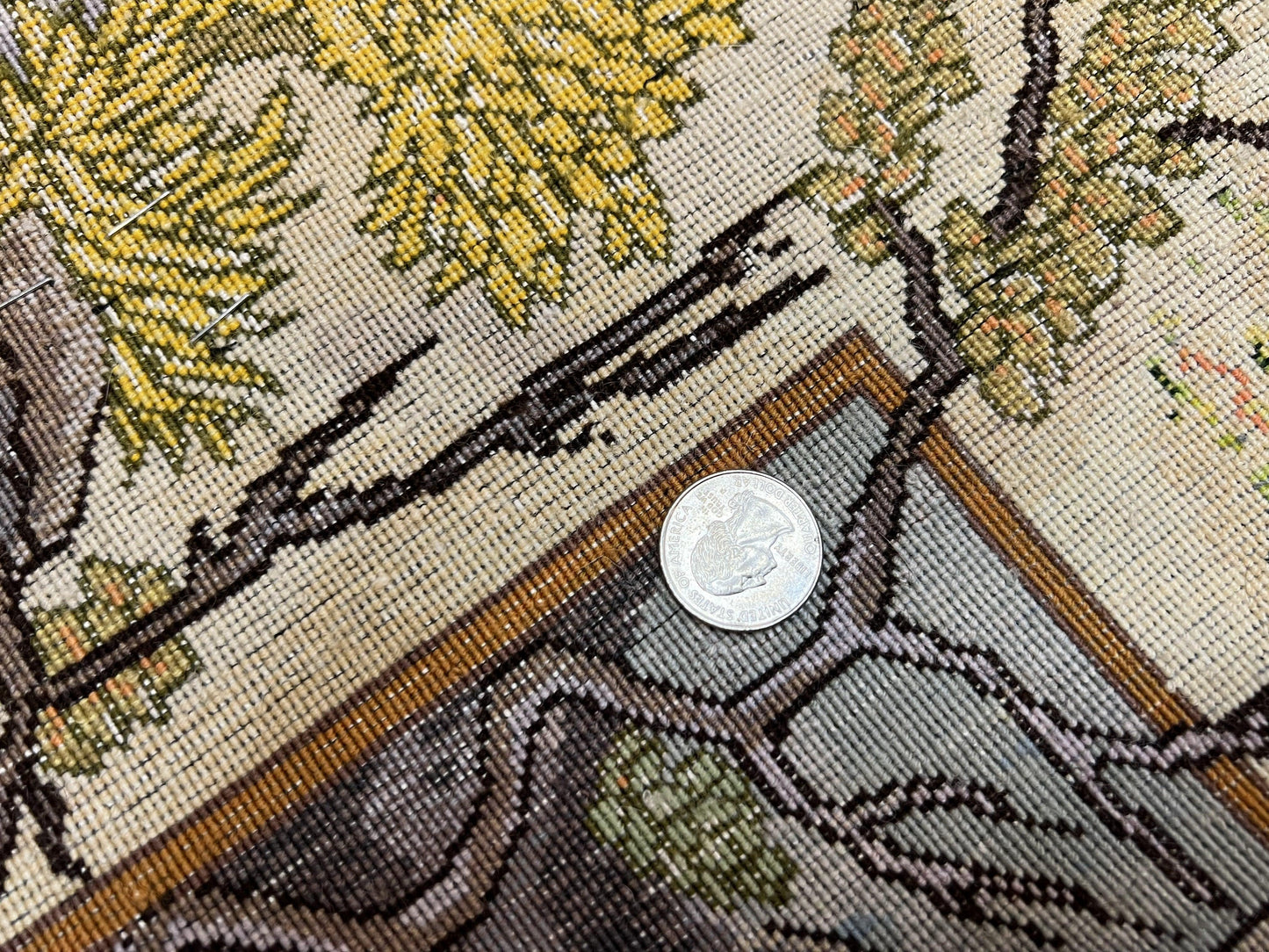 Persian Tabriz Pictorial Rug Hand Knotted Wool 5x3 Hafez Poetry Border