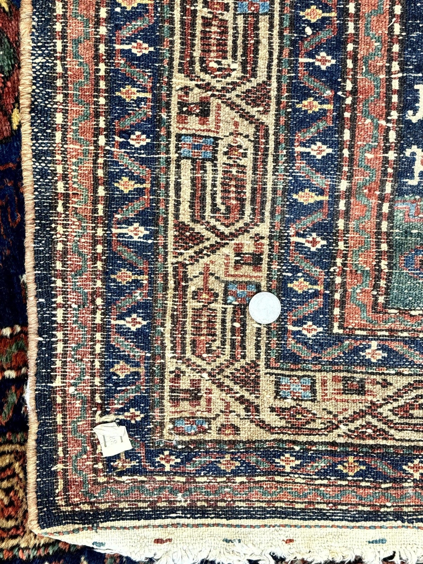 Antique Persian Runner Rug Sarab 3x17 Blue Handmade Wool Hallway Carpet