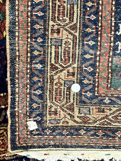 Antique Persian Runner Rug Sarab 3x17 Blue Handmade Wool Hallway Carpet