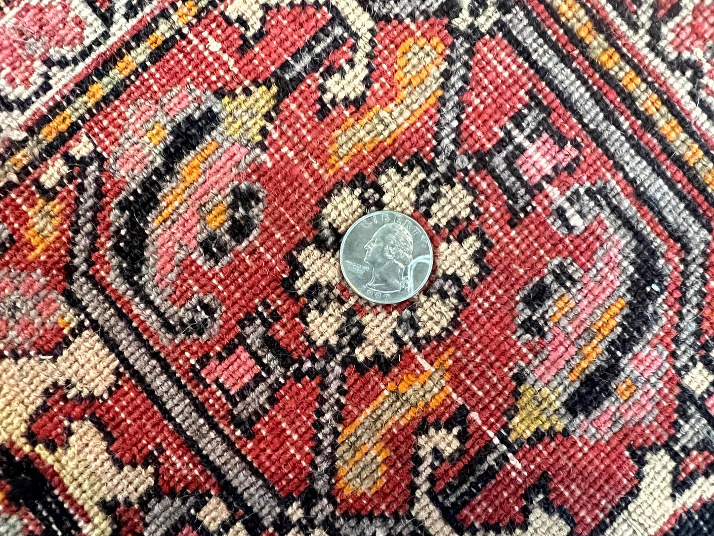 Rare Antique Persian Tabriz Rug 9x12 Handmade Wool Red Herati Pattern