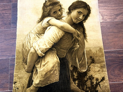 Persian Pictorial Rug 2x3 Tabriz Hand Knotted