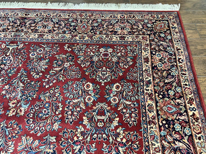 Karastan Rug Red Sarouk 10x18 Wool Carpet Original 700 Series Vintage Large Oriental Rug