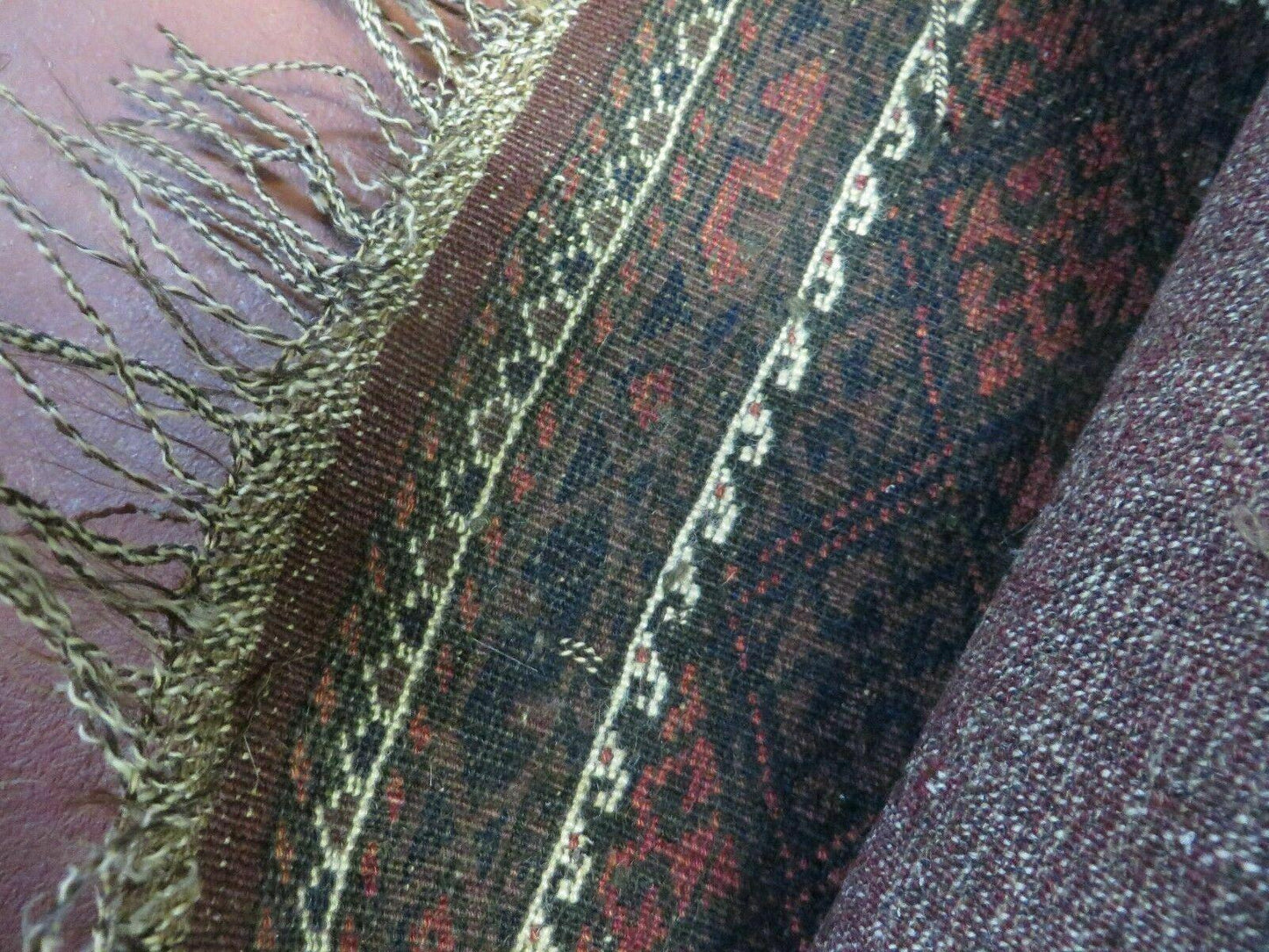 Antique Bokhara Rug Turkoman Balouchi Handmade Pakistani Wool 1920s Vintage