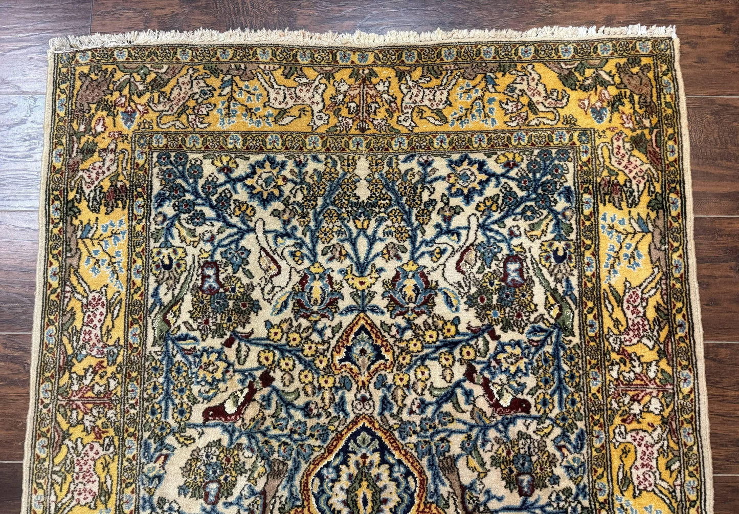 Persian Qum Tree of Life Rug 3.5 x 5.5 With Silk Highlights in Kork Wool