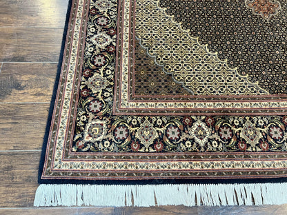 Persian Tabriz Rug 7x10 Hand Knotted Wool Vintage Carpet Collection