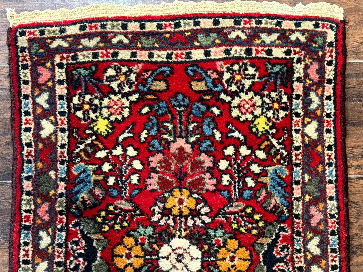 Persian Tribal Rug 2x3 Small Red Colorful Hamadan Carpet Hand Knotted Wool Antique