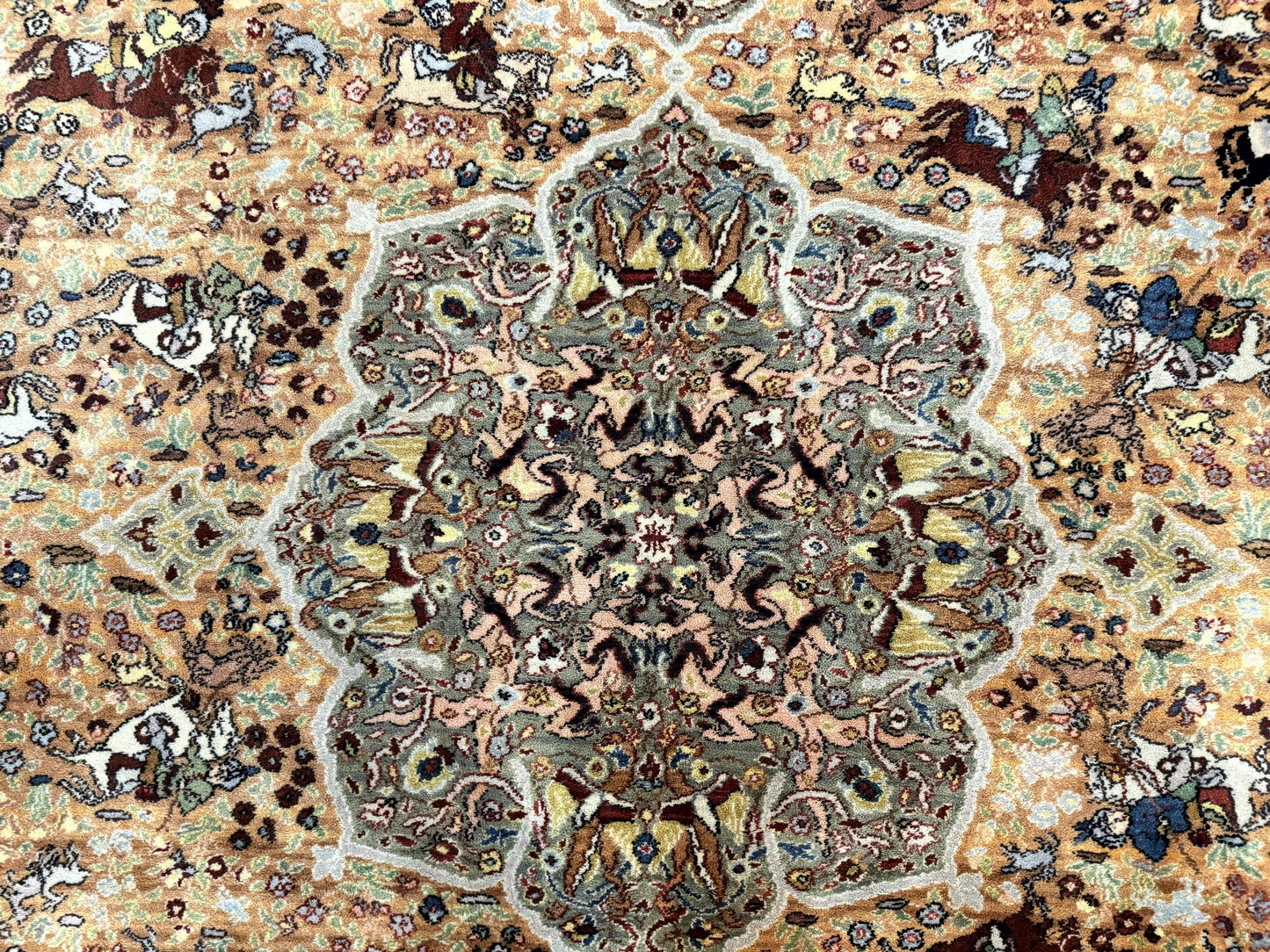 Karastan Rug 10x14 Persian Hunting Wool Pile Vintage Power Loomed In USA