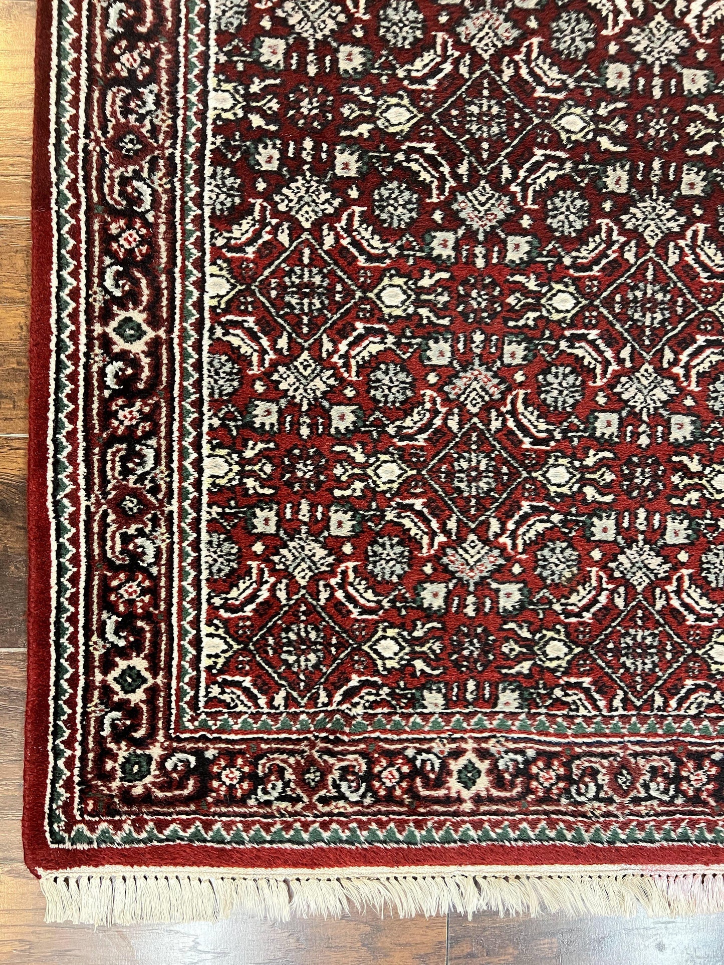 Indo Persian Runner Rug Two Point Seven By Eight Hand Knotted Wool Herati Pattern Oriental Hallway Rug