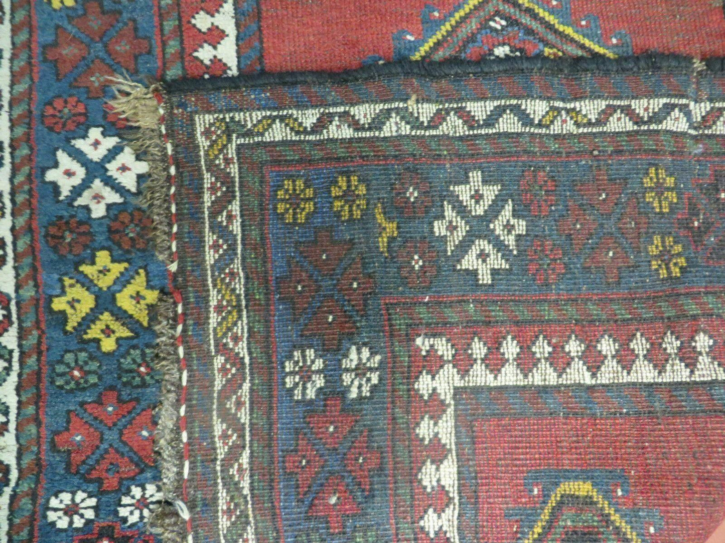 Antique 1920s Caucasian Karabagh Rug Ganjeh Talesh Wool Hand Woven 3 By 6 Feet