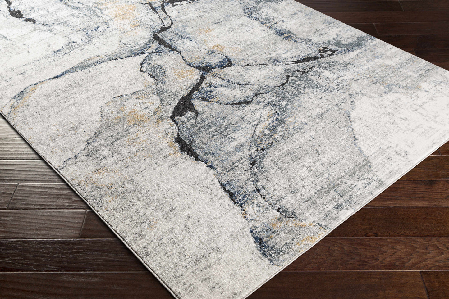 Fremantle Gray Marble Area Rug - Elegant Modern Living Room Decor