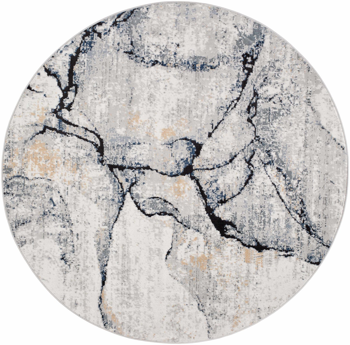 Fremantle Gray Marble Area Rug - Elegant Modern Living Room Decor