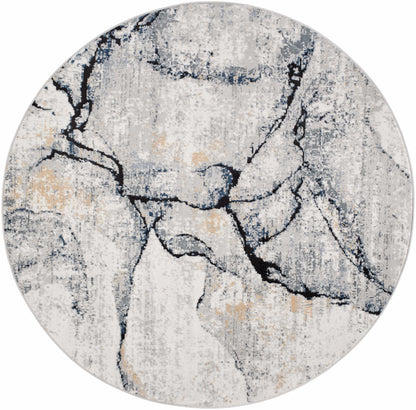 Fremantle Gray Marble Area Rug - Elegant Modern Living Room Decor