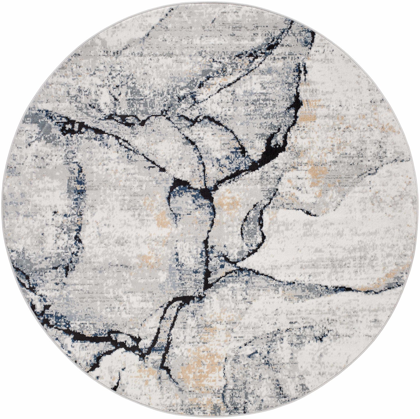 Fremantle Gray Marble Area Rug - Elegant Modern Living Room Decor