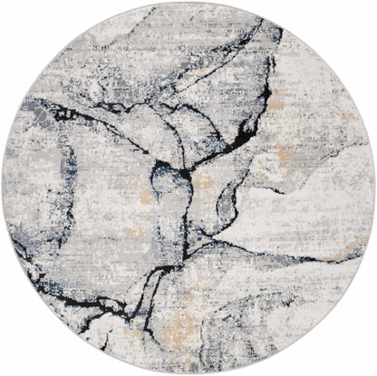Fremantle Gray Marble Area Rug - Elegant Modern Living Room Decor