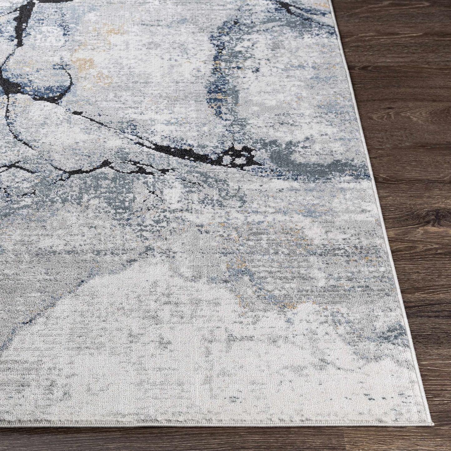 Fremantle Gray Marble Area Rug - Elegant Modern Living Room Decor