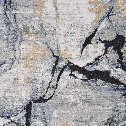 Fremantle Gray Marble Area Rug - Elegant Modern Living Room Decor