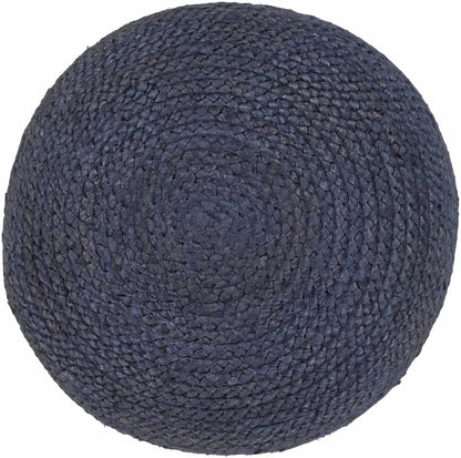 Gail Navy Jute Knitted Pouf For Cozy Living Rooms
