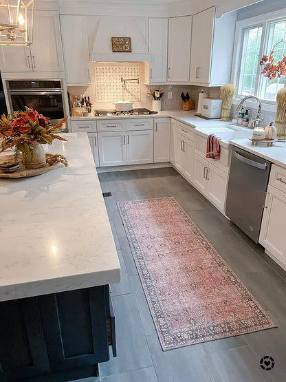 Red Washable Area Rug - Stylish Home Decor Rug