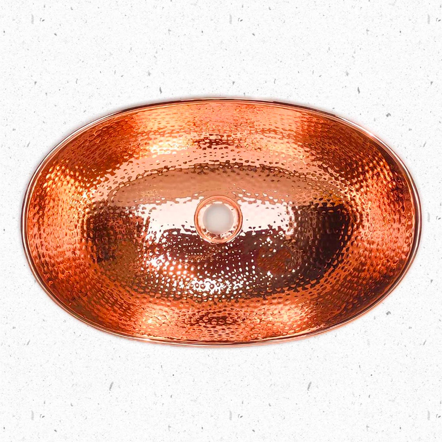 Hammered copper vessel basin