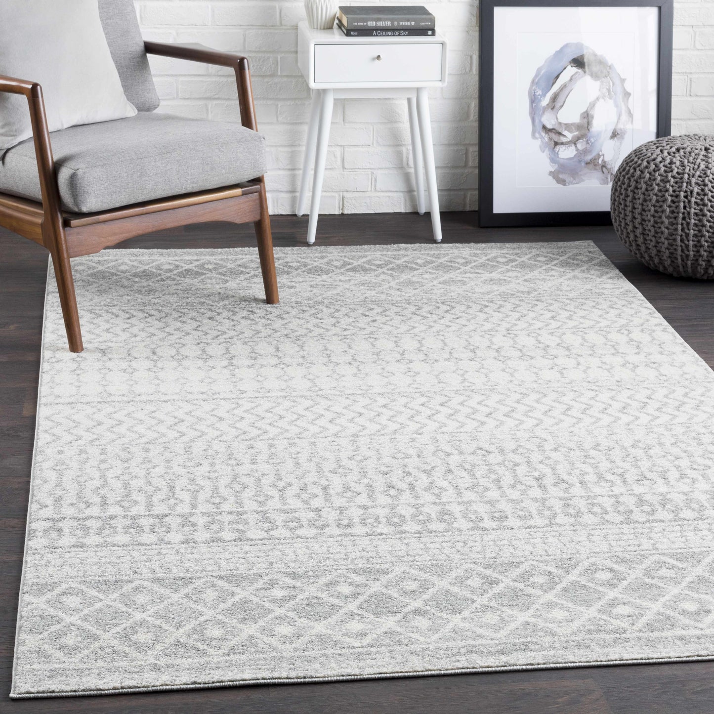 Gray Area Rug - Modern Cozy Living Room Decor