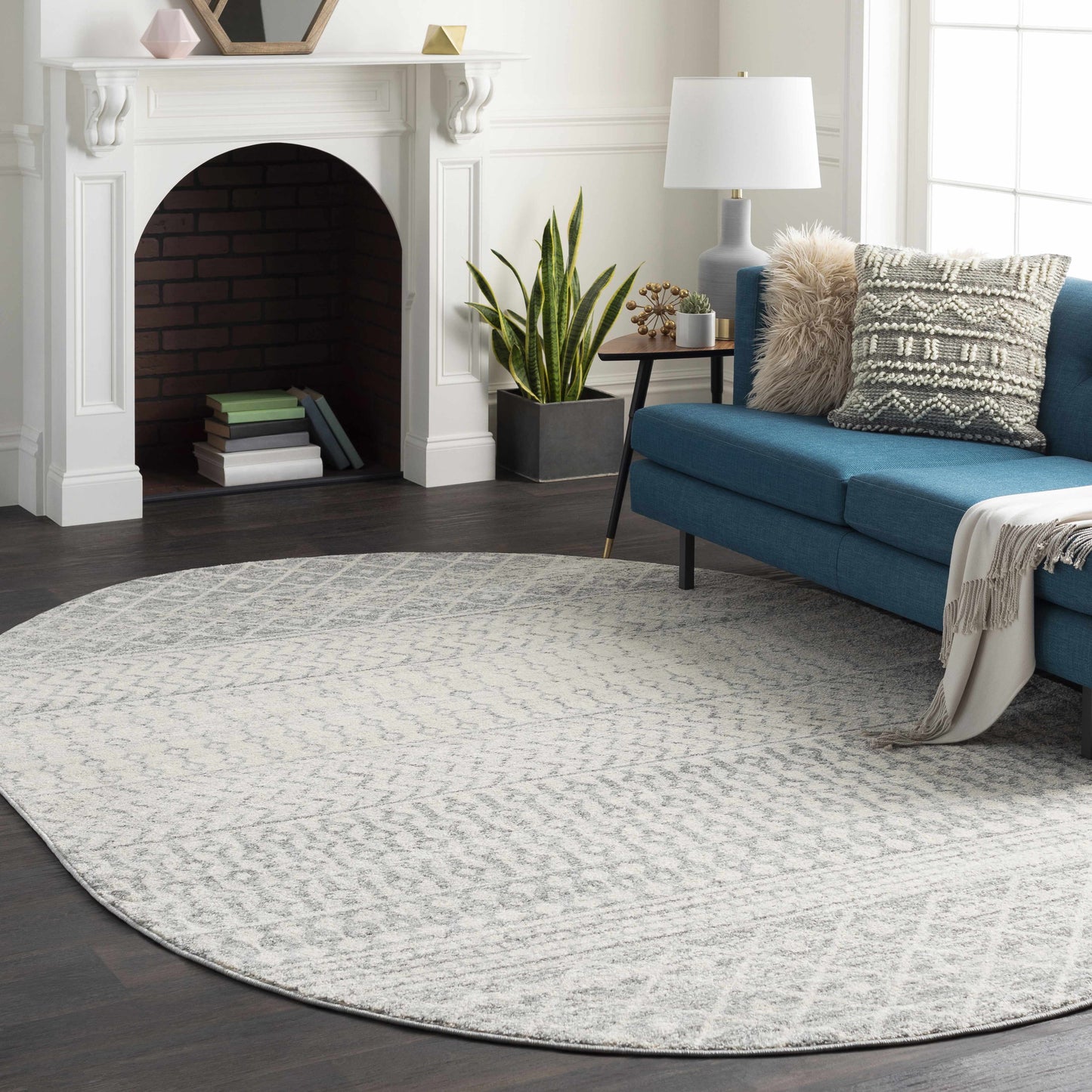 Gray Area Rug - Modern Cozy Living Room Decor