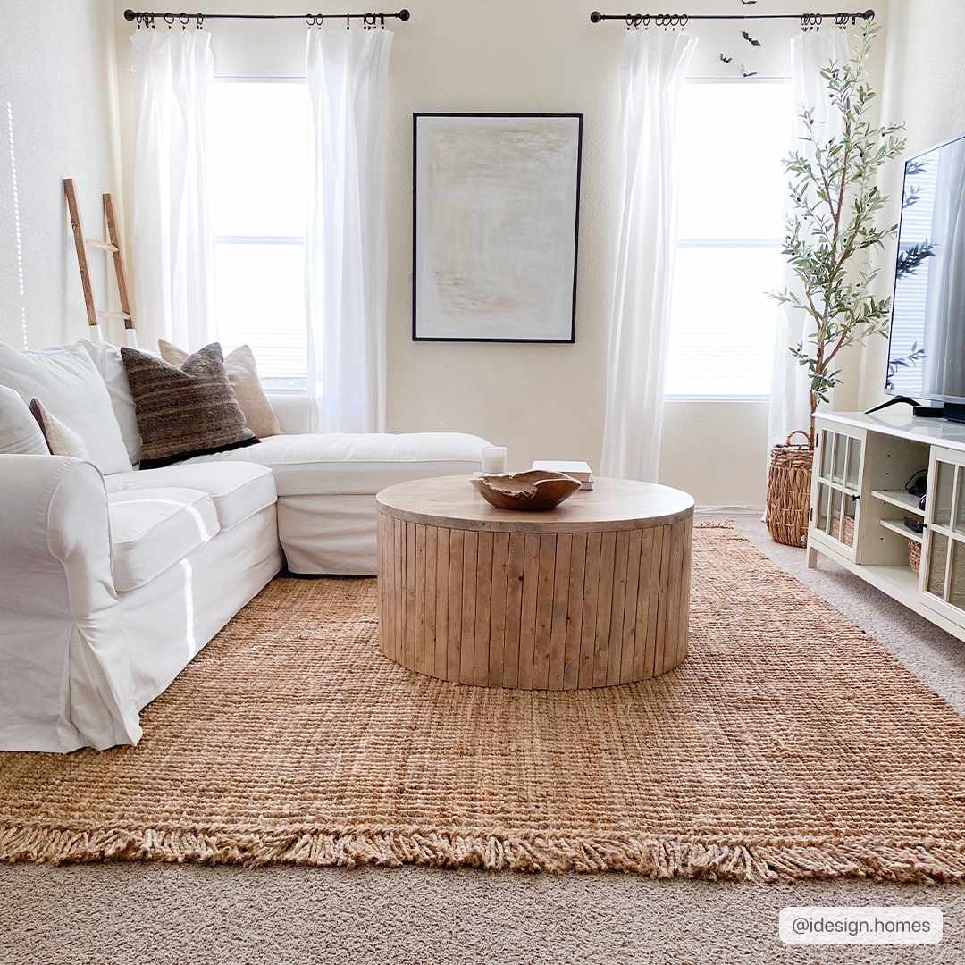 Handwoven Jute Area Rug - Eco-Friendly Natural Home Decor