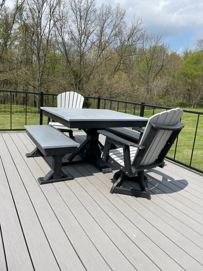 Trestle X Outdoor Square Dining Table Poly Construction for Patio