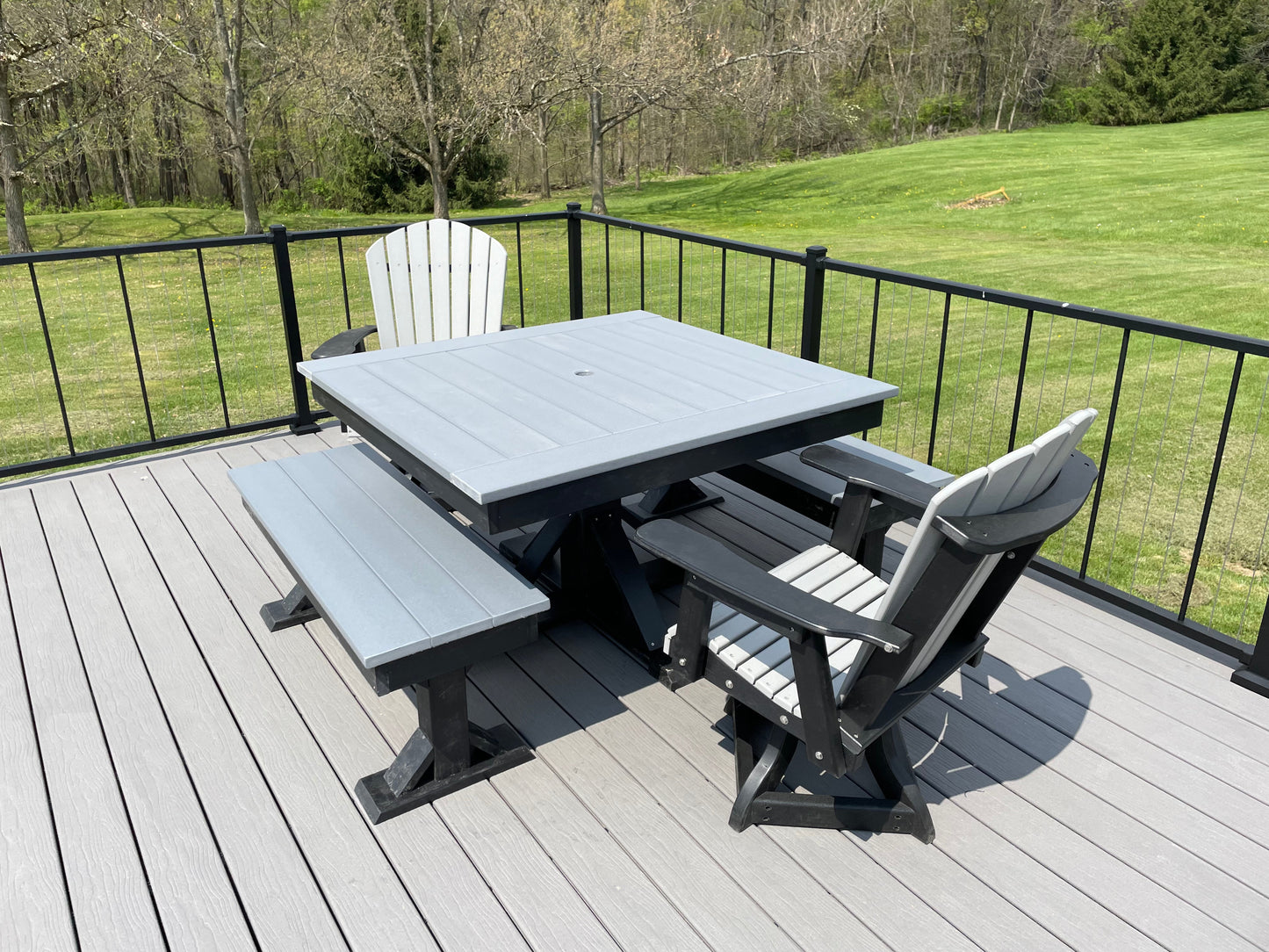 Trestle X Outdoor Square Dining Table Poly Construction for Patio